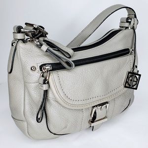 Giani Bernini Soft Grey Leather Shoulder Bag
